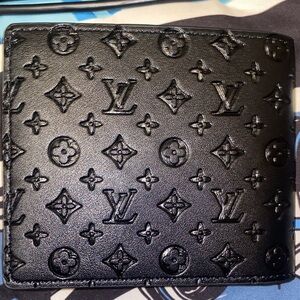Louis Vuitton Black Embossed Monogram Card Holder